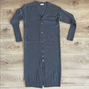 Wilfred Aritzia Wool Long Button-Front Knit Dress